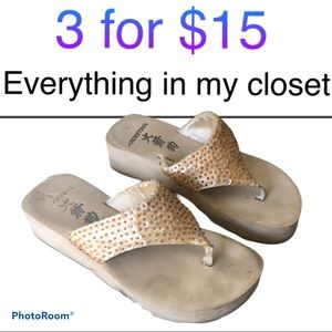 3 For $15   Womens Size 7.5 Sequins  Sandals